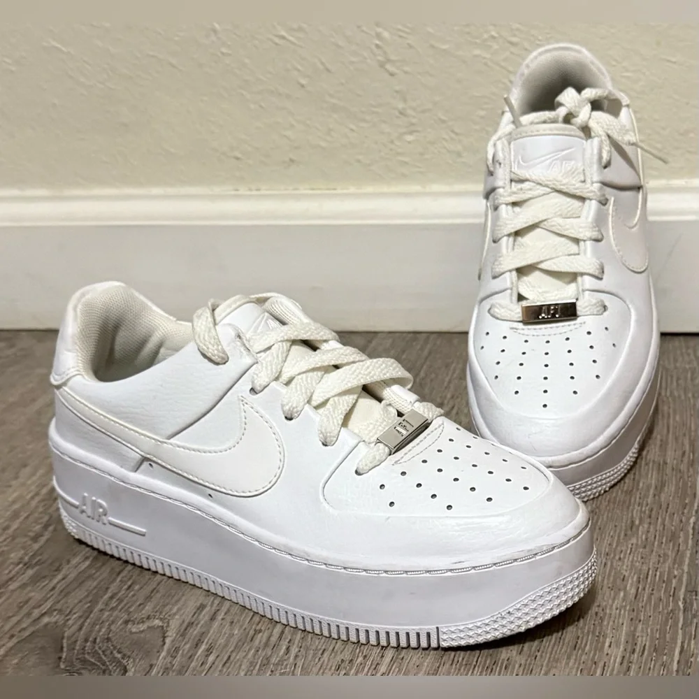 Nike Air Force 1 Sage Low White Platform Sneakers | Women’s Size 6  Street Style